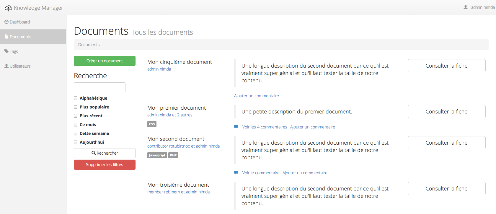 KM - Guide utilisateur